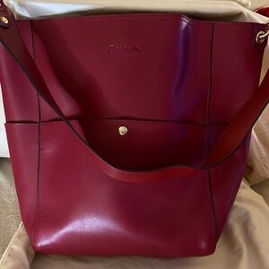 Vegan Red Leather Tote Bag work, carry all, or just FUN